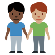 👨🏿‍🤝‍👨🏽 Emoji händchenhaltende Männer: dunkle Hautfarbe, mittlere Hautfarbe Twitter Twemoji 13.0.1.