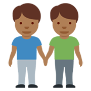 👬🏾 Emoji händchenhaltende Männer: mitteldunkle Hautfarbe Twitter Twemoji 13.0.1.