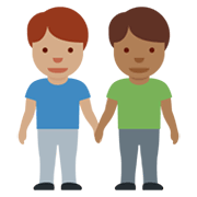 👨🏽‍🤝‍👨🏾 Emoji händchenhaltende Männer: mittlere Hautfarbe, mitteldunkle Hautfarbe Twitter Twemoji 13.0.1.
