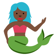 🧜🏿‍♀️ Emoji Sirena: Tono De Piel Oscuro en Twitter Twemoji 13.0.1.