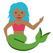 🧜🏾‍♀️ Emoji Meerjungfrau: mitteldunkle Hautfarbe Twitter Twemoji 13.0.1.