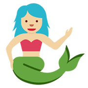 🧜🏼‍♀️ Emoji Sirena: Tono De Piel Claro Medio en Twitter Twemoji 13.0.1.