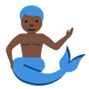 🧜🏿‍♂️ Emoji Sirena Hombre: Tono De Piel Oscuro en Twitter Twemoji 13.0.1.
