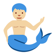 🧜🏼‍♂️ Emoji Sirena Hombre: Tono De Piel Claro Medio en Twitter Twemoji 13.0.1.