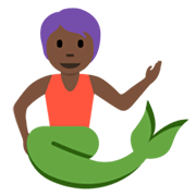 Emoji 🧜🏿 Sirena: Carnagione Scura su Twitter Twemoji 13.0.1.