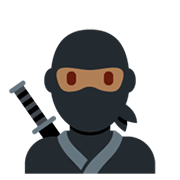 🥷🏾 Emoji Ninja: Tono De Piel Oscuro Medio en Twitter Twemoji 13.0.1.