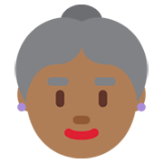 👵🏾 Emoji ältere Frau: mitteldunkle Hautfarbe Twitter Twemoji 13.0.1.