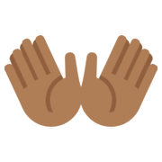 👐🏾 Emoji Mãos Abertas: Pele Morena Escura na Twitter Twemoji 13.0.1.