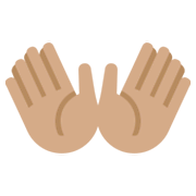 👐🏽 Emoji Mãos Abertas: Pele Morena na Twitter Twemoji 13.0.1.