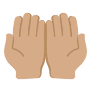 🤲🏽 Emoji Handflächen nach oben: mittlere Hautfarbe Twitter Twemoji 13.0.1.