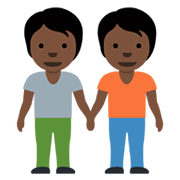 🧑🏿‍🤝‍🧑🏿 Emoji sich an den Händen haltende Personen: dunkle Hautfarbe Twitter Twemoji 13.0.1.