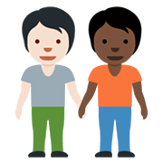 🧑🏻‍🤝‍🧑🏿 Emoji sich an den Händen haltende Personen: helle Hautfarbe, dunkle Hautfarbe Twitter Twemoji 13.0.1.