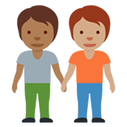 🧑🏾‍🤝‍🧑🏽 Emoji sich an den Händen haltende Personen: mitteldunkle Hautfarbe, mittlere Hautfarbe Twitter Twemoji 13.0.1.