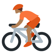 🚴🏾 Emoji Persona En Bicicleta: Tono De Piel Oscuro Medio en Twitter Twemoji 13.0.1.