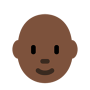 🧑🏿‍🦲 Emoji Erwachsener: dunkle Hautfarbe, Glatze Twitter Twemoji 13.0.1.