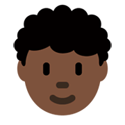 🧑🏿‍🦱 Emoji Erwachsener: dunkle Hautfarbe, lockiges Haar Twitter Twemoji 13.0.1.