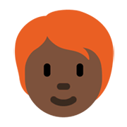 🧑🏿‍🦰 Emoji Erwachsener: dunkle Hautfarbe, rotes Haar Twitter Twemoji 13.0.1.