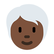 🧑🏿‍🦳 Emoji Erwachsener: dunkle Hautfarbe, weißes Haar Twitter Twemoji 13.0.1.