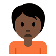 🙍🏿 Emoji missmutige Person: dunkle Hautfarbe Twitter Twemoji 13.0.1.