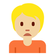 🙍🏼 Emoji missmutige Person: mittelhelle Hautfarbe Twitter Twemoji 13.0.1.
