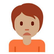 🙍🏽 Emoji missmutige Person: mittlere Hautfarbe Twitter Twemoji 13.0.1.