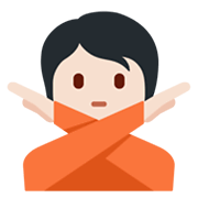 🙅🏻 Emoji Person mit überkreuzten Armen: helle Hautfarbe Twitter Twemoji 13.0.1.