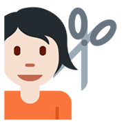 💇🏻 Emoji Persona Cortándose El Pelo: Tono De Piel Claro en Twitter Twemoji 13.0.1.