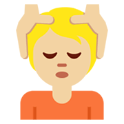 💆🏼 Emoji Person, die eine Kopfmassage bekommt: mittelhelle Hautfarbe Twitter Twemoji 13.0.1.