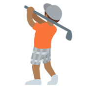 🏌🏾 Emoji Golfista: Tono De Piel Oscuro Medio en Twitter Twemoji 13.0.1.
