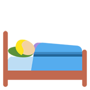 🛌🏼 Emoji im Bett liegende Person: mittelhelle Hautfarbe Twitter Twemoji 13.0.1.