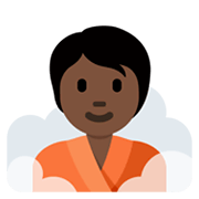 🧖🏿 Emoji Persona En Una Sauna: Tono De Piel Oscuro en Twitter Twemoji 13.0.1.