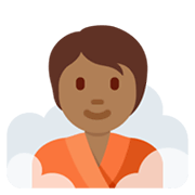 🧖🏾 Emoji Person in Dampfsauna: mitteldunkle Hautfarbe Twitter Twemoji 13.0.1.