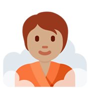 🧖🏽 Emoji Person in Dampfsauna: mittlere Hautfarbe Twitter Twemoji 13.0.1.