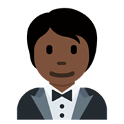 🤵🏿 Emoji Pessoa De Smoking: Pele Escura na Twitter Twemoji 13.0.1.