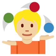 🤹🏼 Emoji Persona Haciendo Malabares: Tono De Piel Claro Medio en Twitter Twemoji 13.0.1.