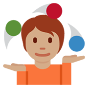 🤹🏽 Emoji Jongleur(in): mittlere Hautfarbe Twitter Twemoji 13.0.1.