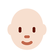 🧑🏻‍🦲 Emoji Erwachsener: helle Hautfarbe, Glatze Twitter Twemoji 13.0.1.