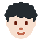 🧑🏻‍🦱 Emoji Persona: Tono De Piel Claro, Pelo Rizado en Twitter Twemoji 13.0.1.