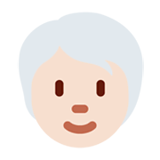 🧑🏻‍🦳 Emoji Erwachsener: helle Hautfarbe, weißes Haar Twitter Twemoji 13.0.1.