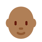 🧑🏾‍🦲 Emoji Erwachsener: mitteldunkle Hautfarbe, Glatze Twitter Twemoji 13.0.1.