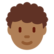 🧑🏾‍🦱 Emoji Persona: Tono De Piel Oscuro Medio, Pelo Rizado en Twitter Twemoji 13.0.1.
