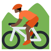 🚵🏿 Emoji Pessoa Fazendo Mountain Bike: Pele Escura na Twitter Twemoji 13.0.1.