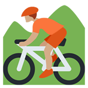 🚵🏽 Emoji Mountainbiker(in): mittlere Hautfarbe Twitter Twemoji 13.0.1.