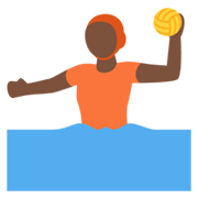 🤽🏿 Emoji Wasserballspieler(in): dunkle Hautfarbe Twitter Twemoji 13.0.1.