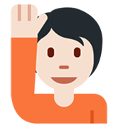 🙋🏻 Emoji Pessoa Levantando A Mão: Pele Clara na Twitter Twemoji 13.0.1.