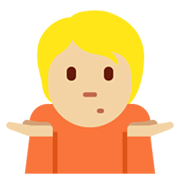 🤷🏼 Emoji Persona Encogida De Hombros: Tono De Piel Claro Medio en Twitter Twemoji 13.0.1.