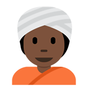 👳🏿 Emoji Persona Con Turbante: Tono De Piel Oscuro en Twitter Twemoji 13.0.1.
