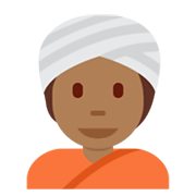 👳🏾 Emoji Persona Con Turbante: Tono De Piel Oscuro Medio en Twitter Twemoji 13.0.1.