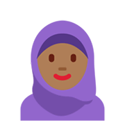 🧕🏾 Emoji Frau mit Kopftuch: mitteldunkle Hautfarbe Twitter Twemoji 13.0.1.