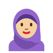 🧕🏼 Emoji Mujer Con Hiyab: Tono De Piel Claro Medio en Twitter Twemoji 13.0.1.